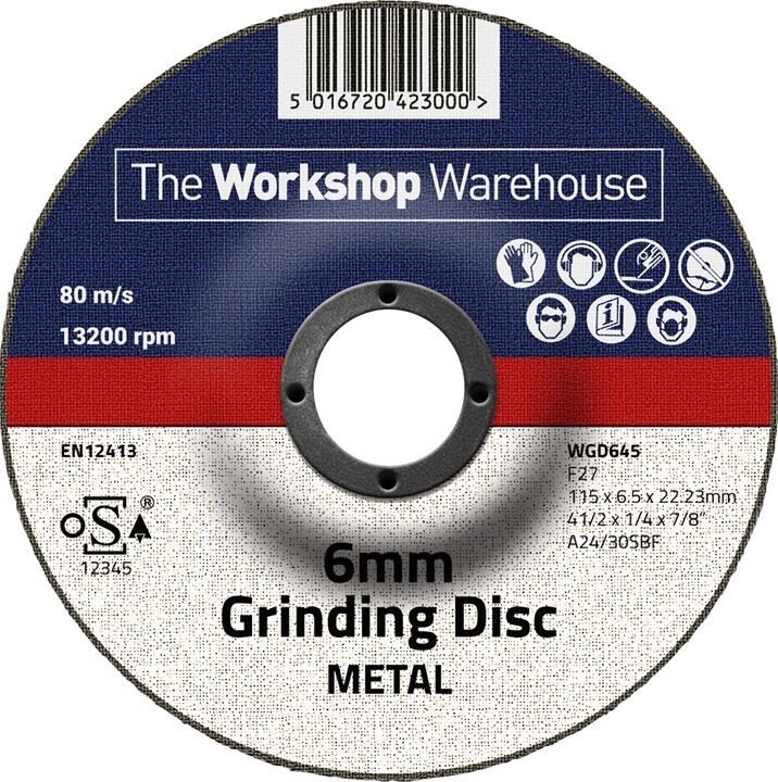 Grinding Discs 115mm x 6.5mm Depressed Centre – 25 Pack