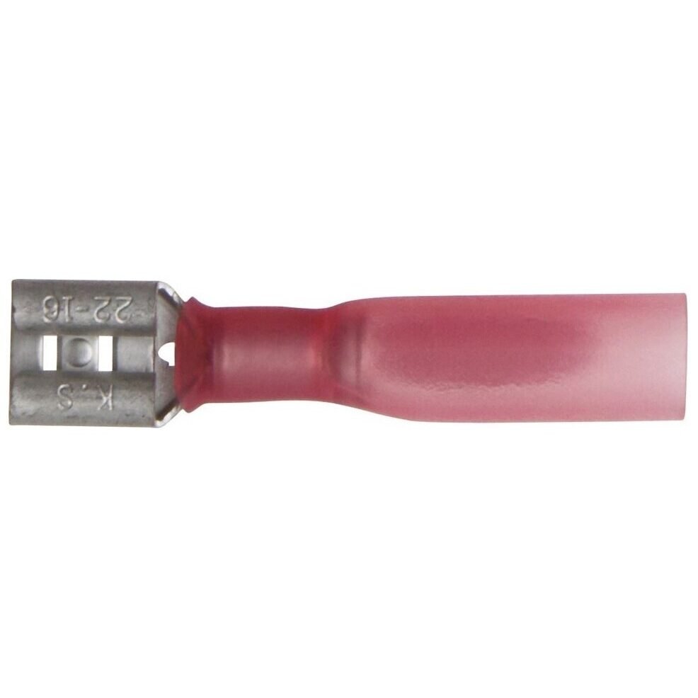 Red Heat Shrink Terminals, Adhesive Lined – Push-on Females 6.3mm (25 Pack) – ET204