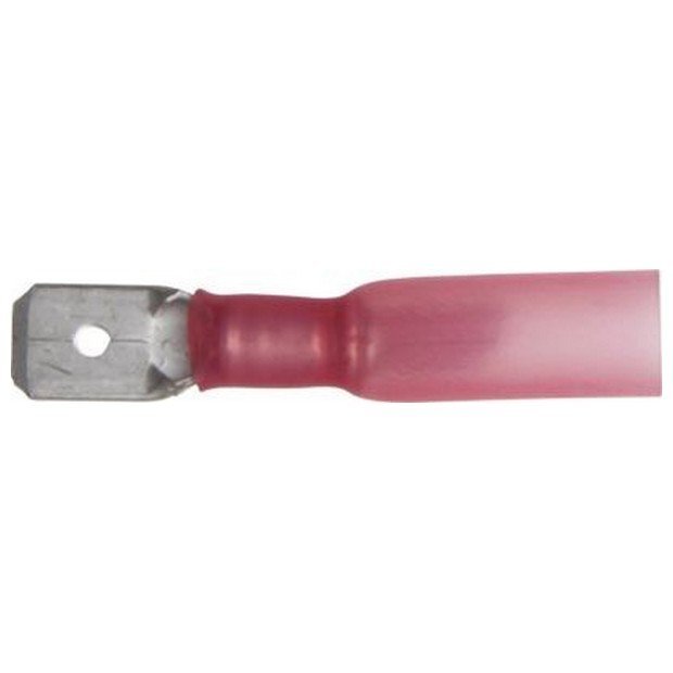 Red Heat Shrink Terminals, Adhesive Lined – Push-on Males 6.3mm (25 Pack) – ET203
