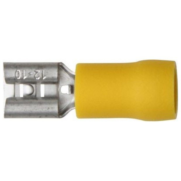 Yellow Insulated Terminals 6.3mm – Push-on Females (100 Pack) – ET8