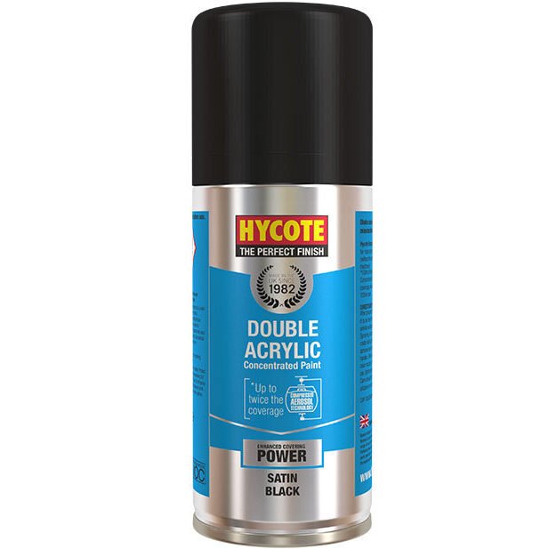 HYCOTE Satin Black Spray Paint Double Acrylic – 150ml