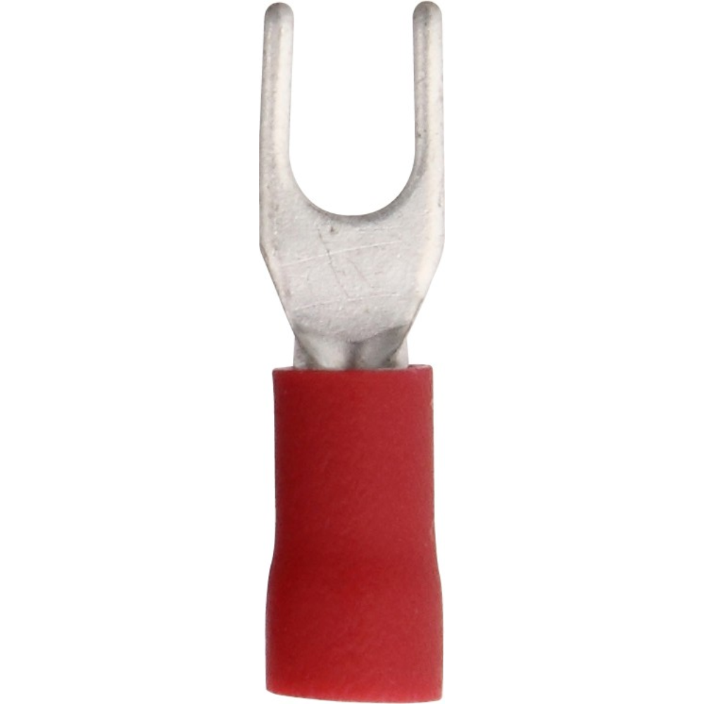 Red Insulated Fork Terminals: 3.7mm | Pack of 100