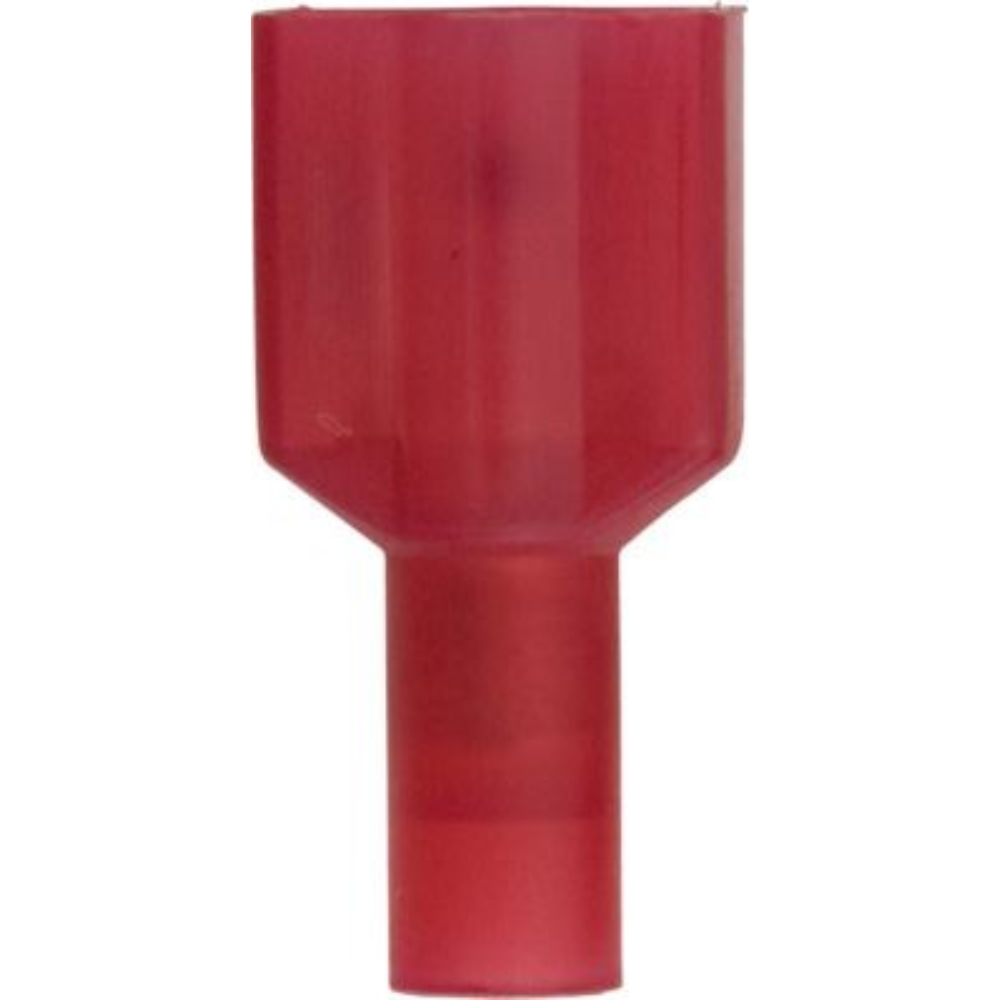 Red Insulated Terminals: Push-on Males, Fully Insulated – 6.3mm | Pack of 100