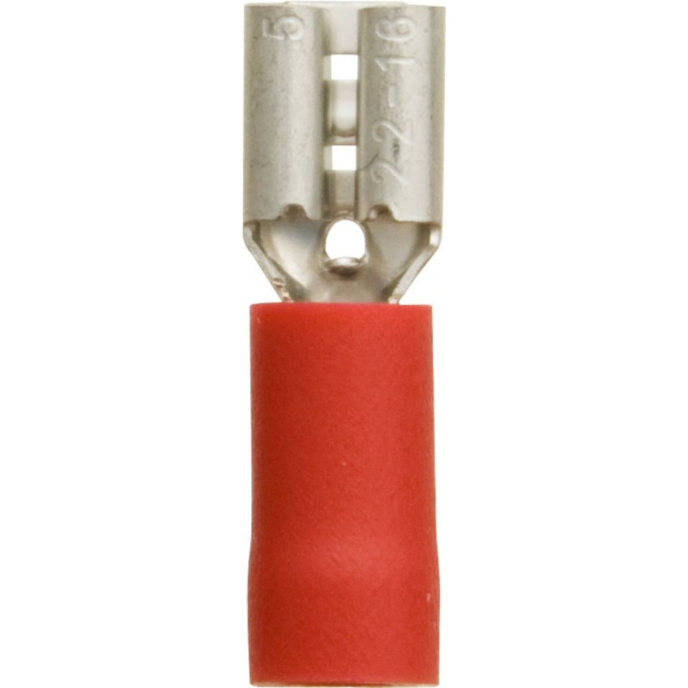 Red Insulated Spade Terminals: Push-on Females – 4.8mm | Pack of 100