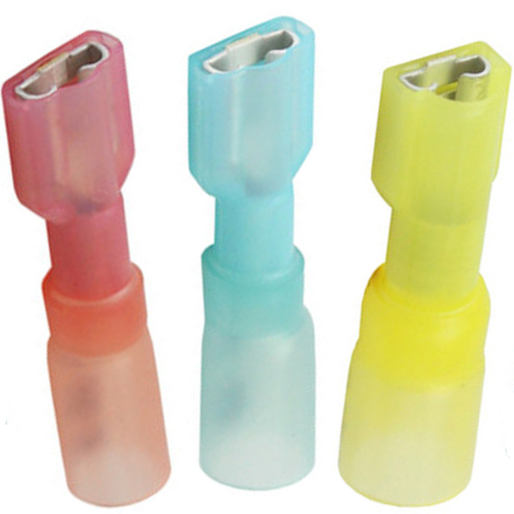 Heat Shrink Female Spade: Adhesive Lined – Fully Insulated | Pack of 100