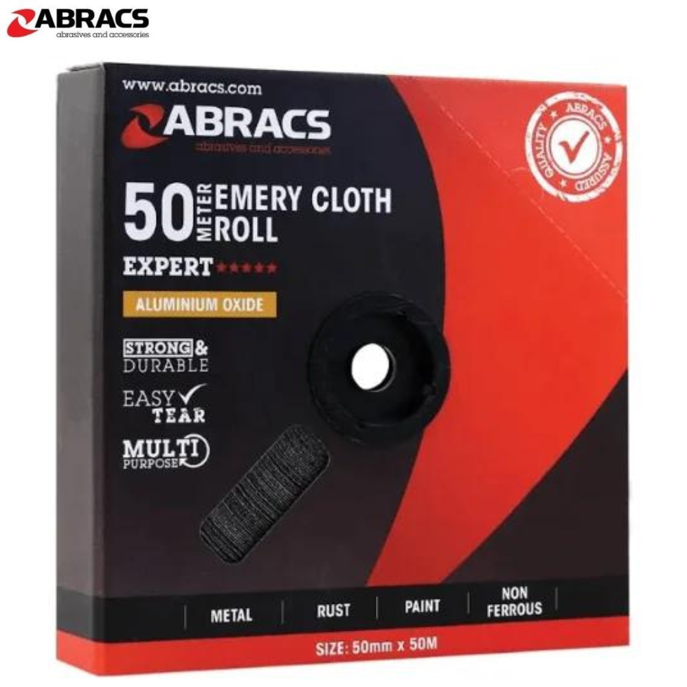 ABRACS Emery Cloth Roll 50mm (P40 – P150) – 50m