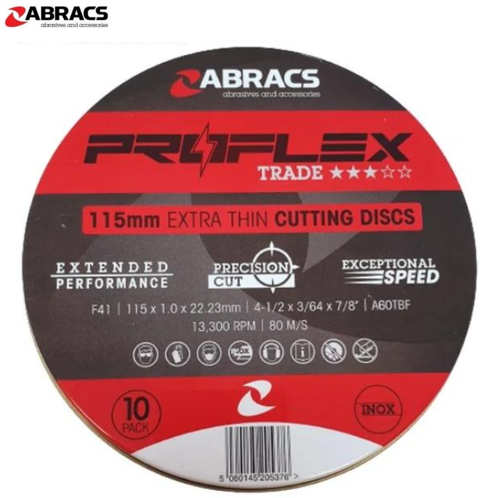ABRACS Extra Thin – Flat INOX Cutting Discs 115mm x 1.0mm
