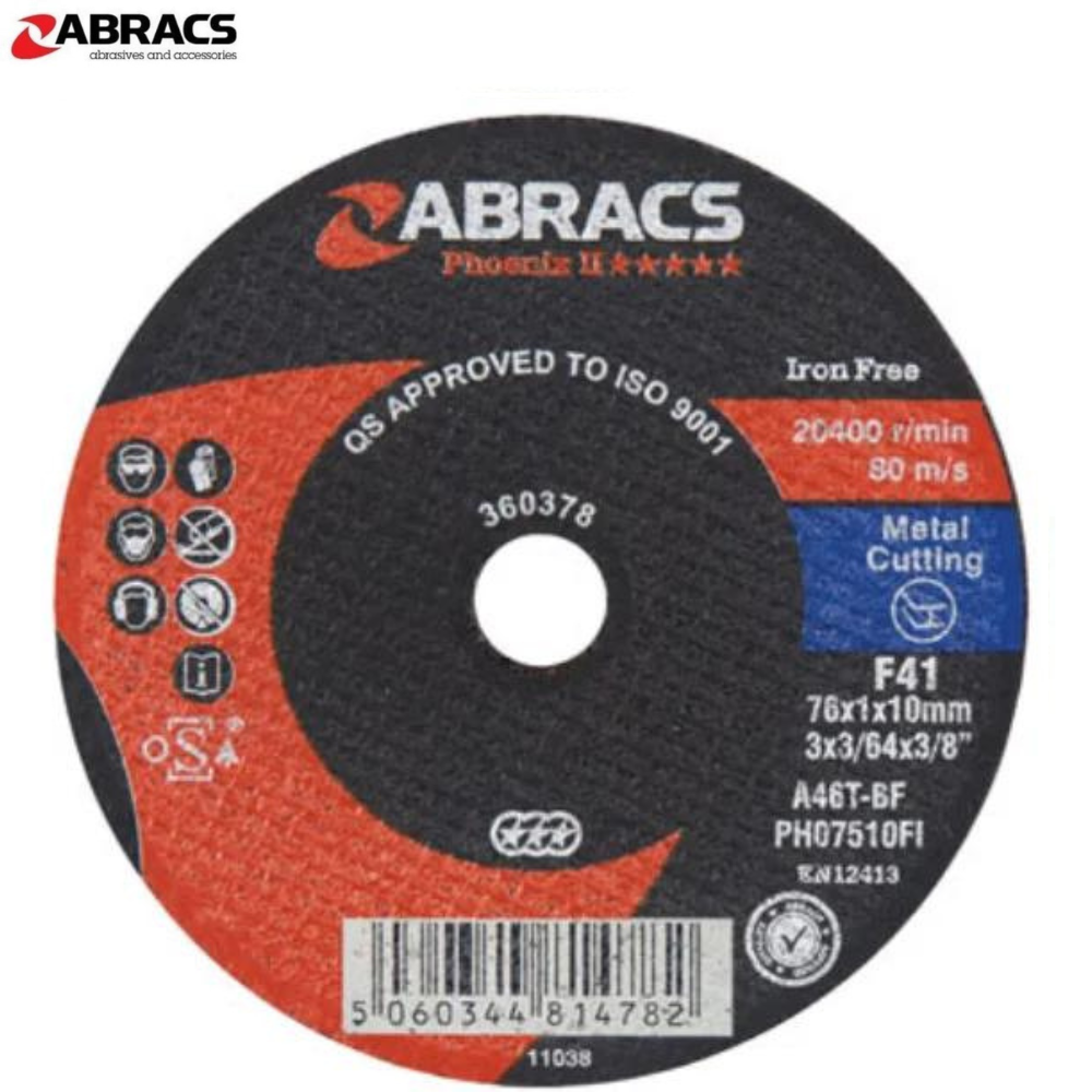 ABRACS Extra Thin – Flat Cutting Disc 75mm x 1.0mm – 10 Pack