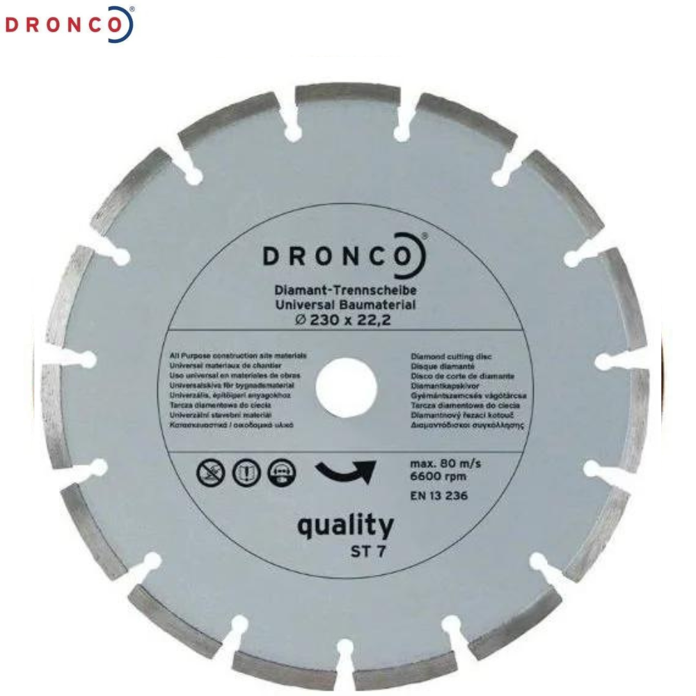 DRONCO ‘Quality ST 7’ Diamond Cutting Discs 115mm – 350mm