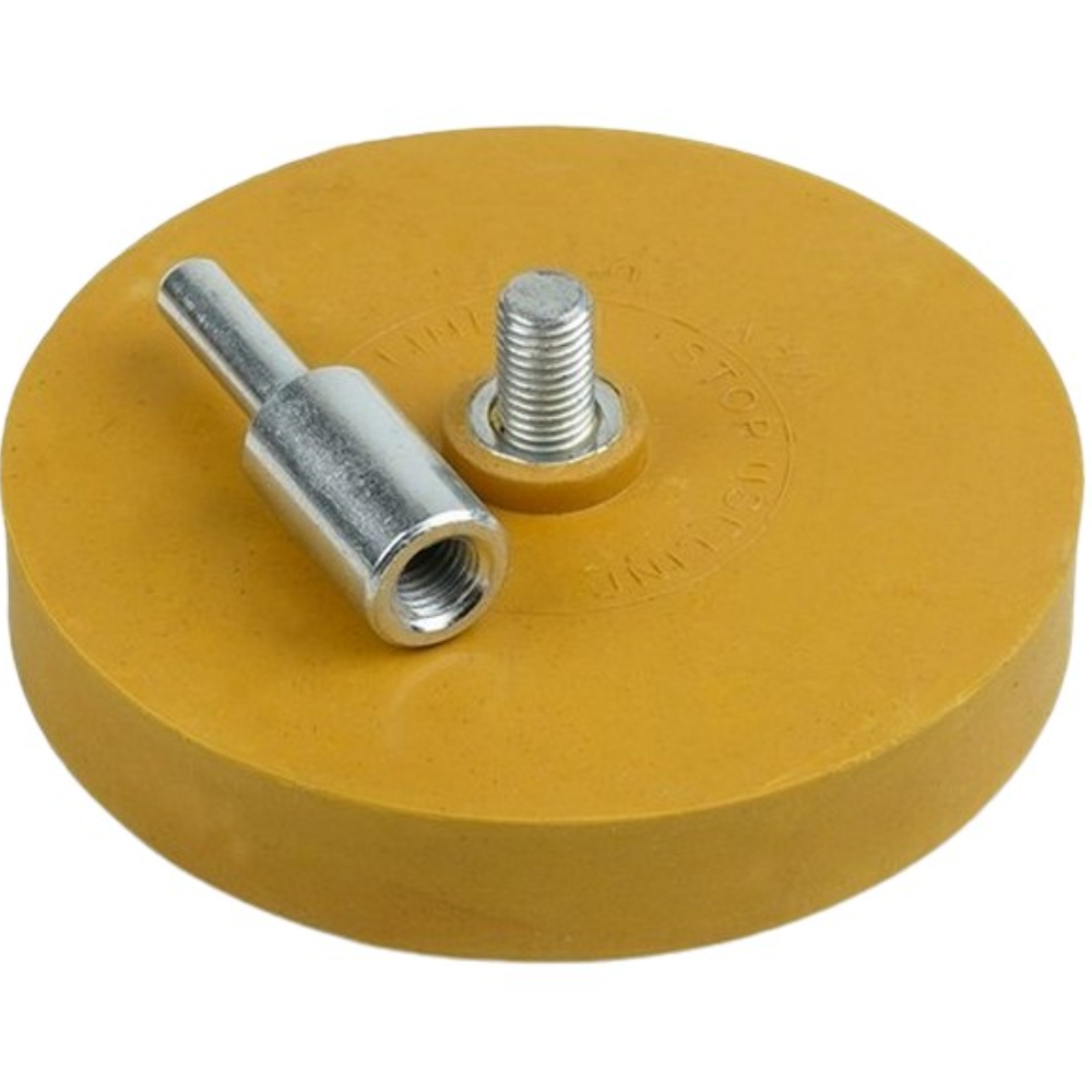 Rubber Toffee Eraser Wheel 85mm Pad – 6mm Arbor Adapter