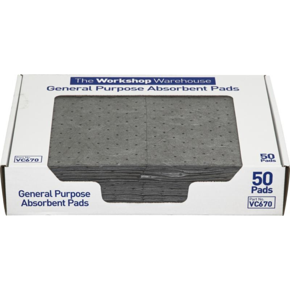General Purpose Absorbent Pads – Lightweight – 50 Pack
