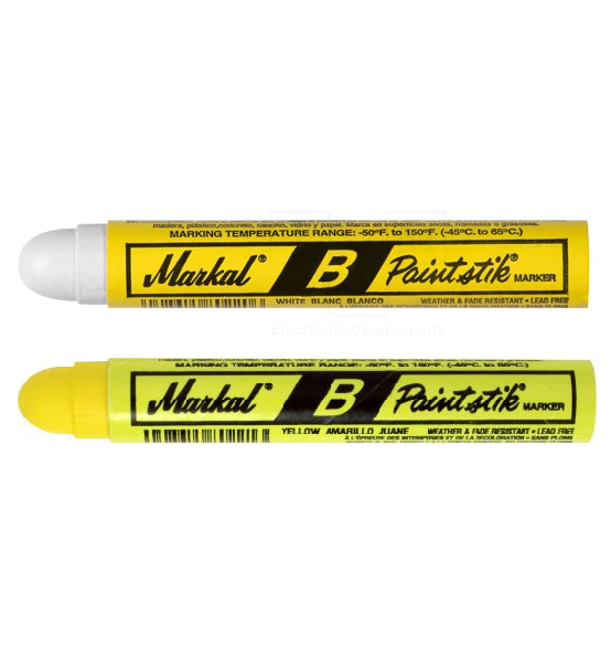 MARKAL ‘B Paintstik’ White / Yellow Markers – 12 Pack