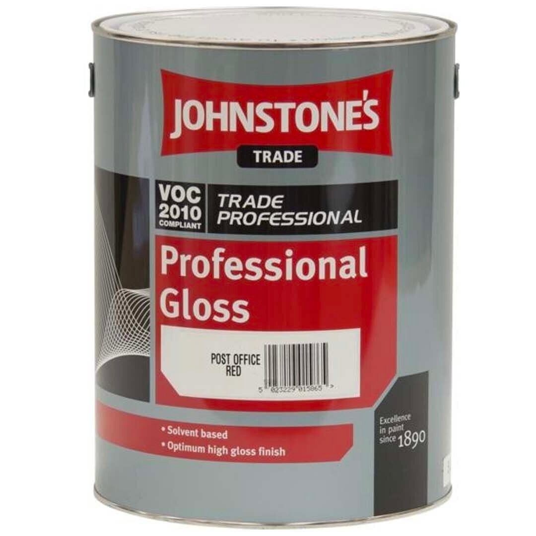 JOHNSTONES TRADE ‘Trade Professional’ Gloss Paint – Post Office Red – 5 Litre