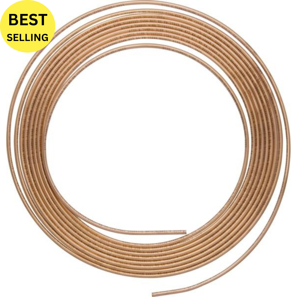 Soft Copper Brake Pipe Tubing | 25 ft x 3/16″