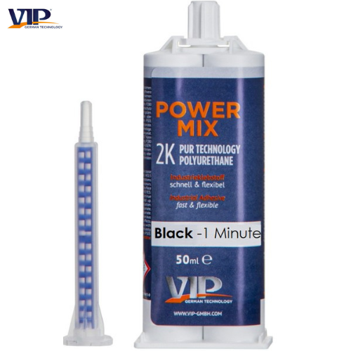 VIP ‘Power Mix’ 2K Polyurethane Universal Repair Adhesive – Black | 1 Minute