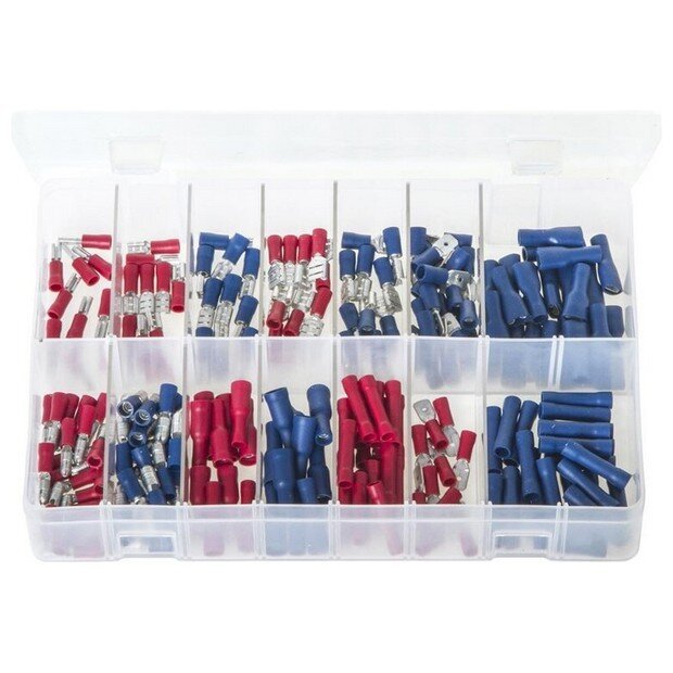 Assorted Box Terminals Insulated – Red & Blue – 210 Pieces