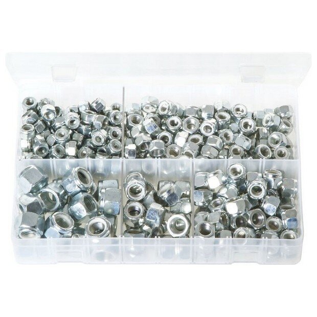Assorted Box Nylon Lock Nuts – UNC (1/4 – 1/2) – 275 Pieces
