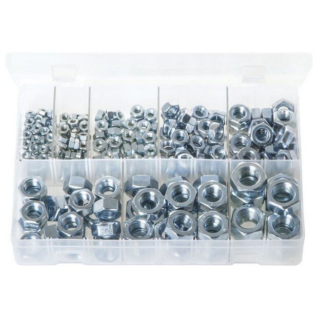 Assorted Box Steel Nuts – Metric (M4 – M16) – 275 Pieces