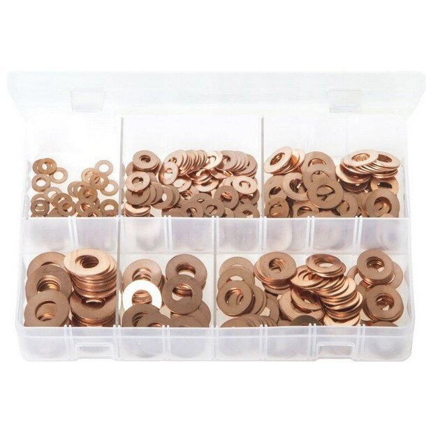 Assorted Box Copper Washers – Imperial – (3/16 – 1) – 400 Pieces