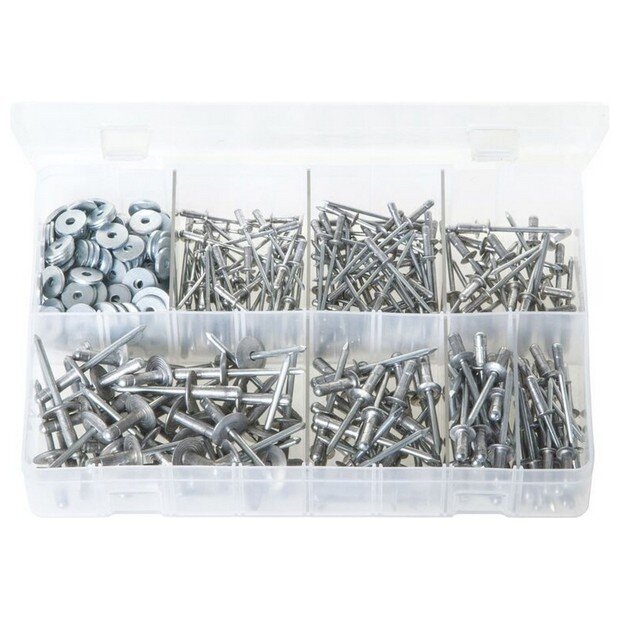 Assorted Box POP AVDEL ‘Avex’ Multi-Grip Rivets with Washers – 440 Pieces