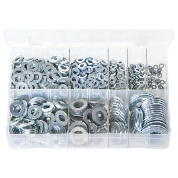 Assorted Box Flat Washers ‘Form A’ – Metric (M3 – M20) – 800 Pieces