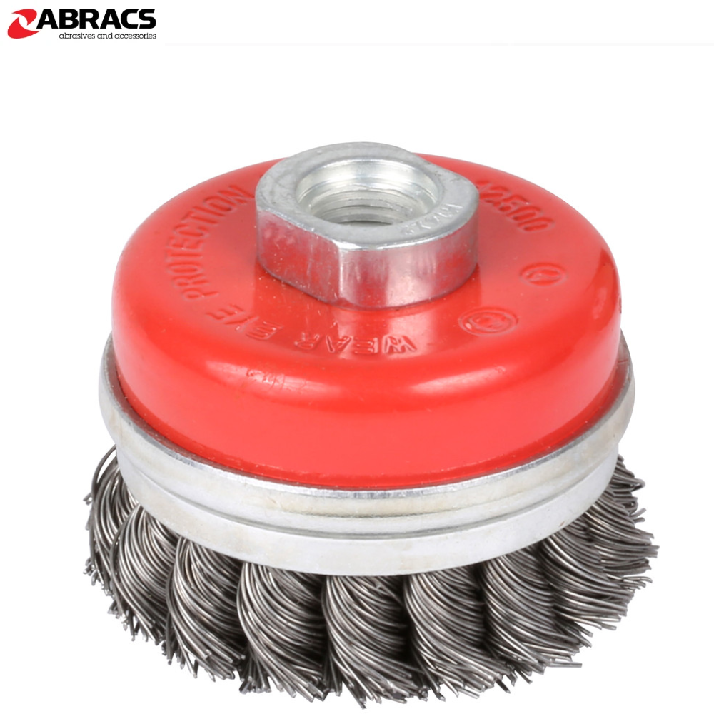 ABRACS Twist Knot Cup Brush 95mm M14 for Rust & Paint