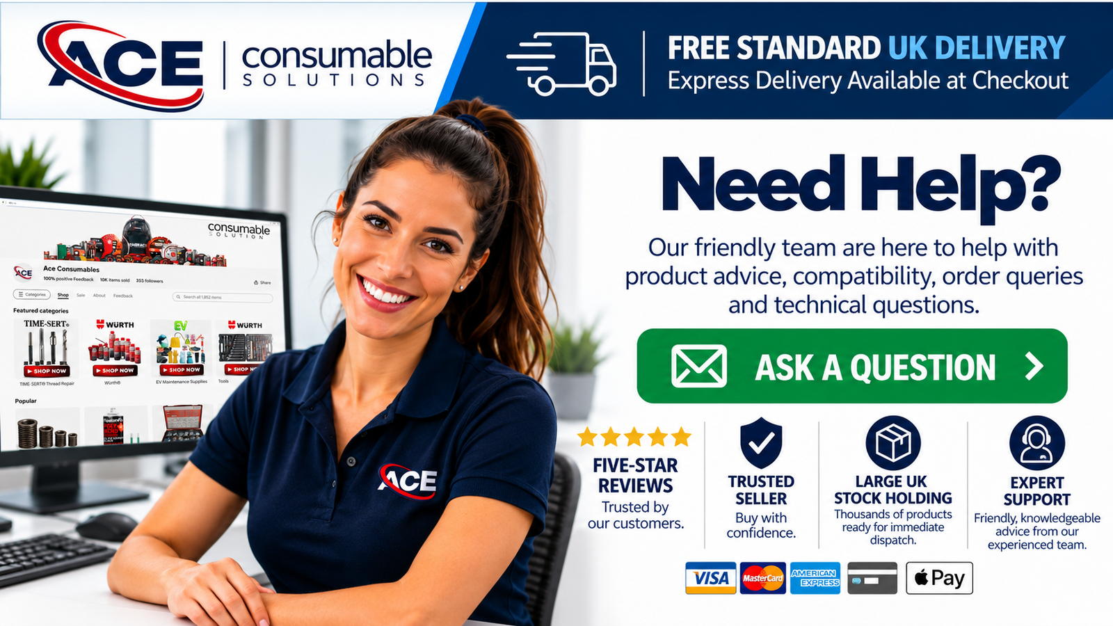 ACE Consumable Solutions - Need Help? Ask Us a Question