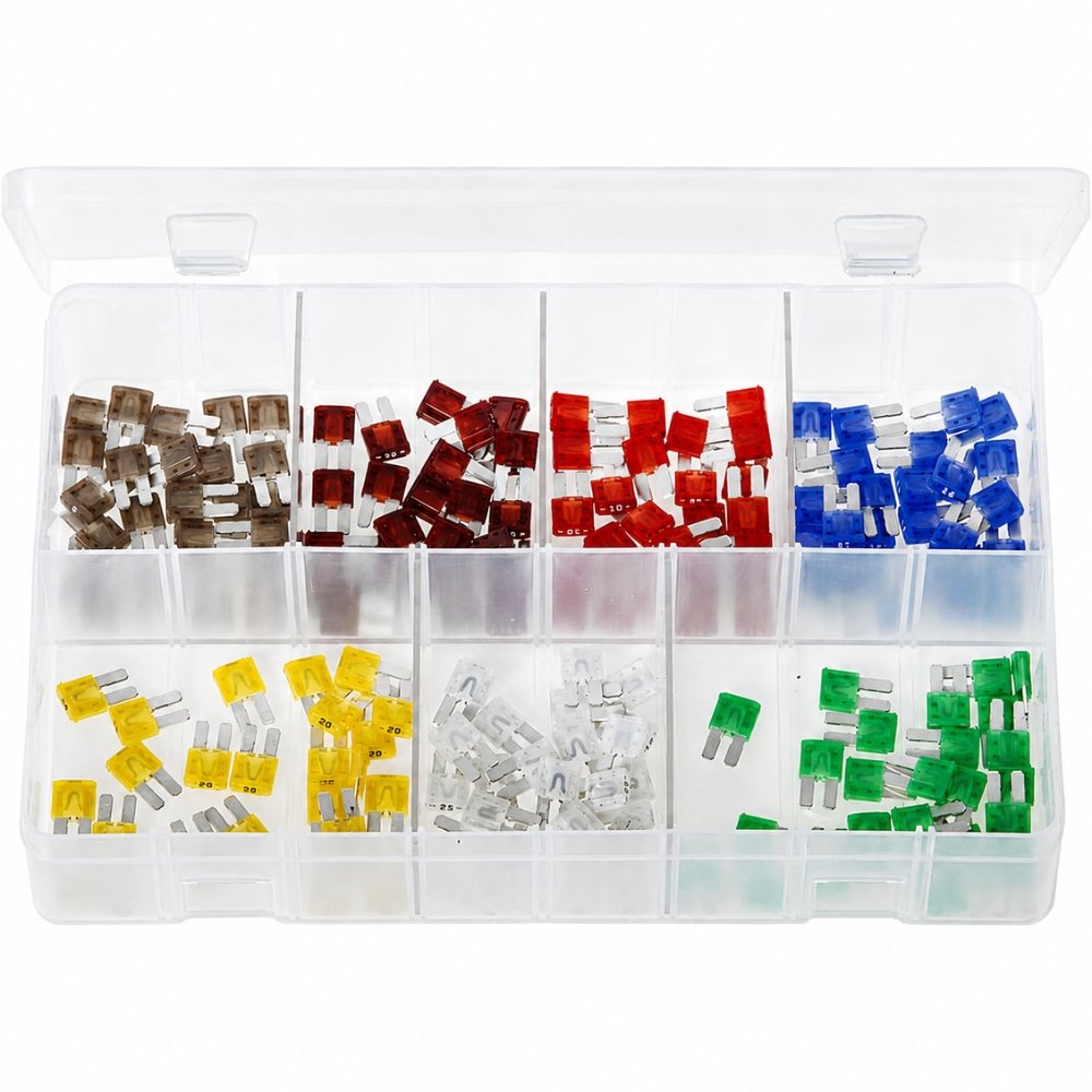 LITTELFUSE MICRO2 blade fuse assortment 175 piece box with multiple automotive fuse sizes for vehicle electrical repairs