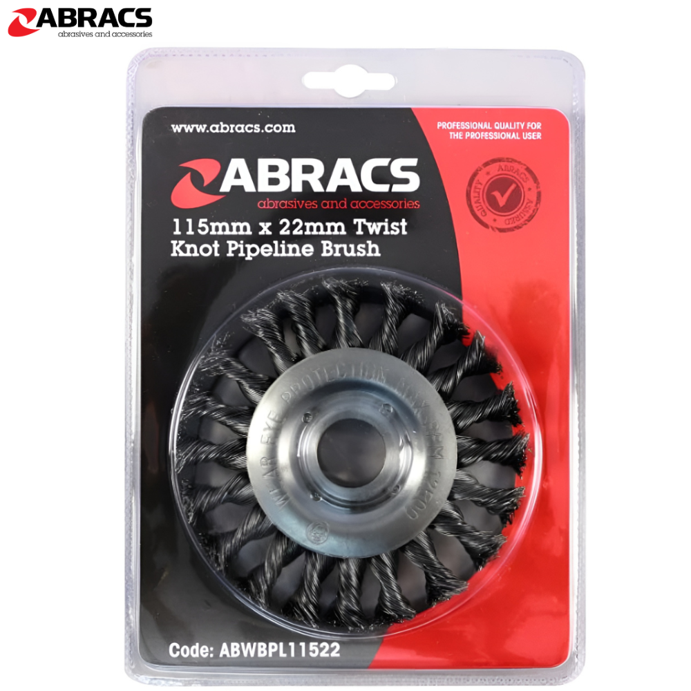 ABRACS Pipeline Twist Knot Brush 115mm – Heavy Duty Weld & Deburr Cleaning