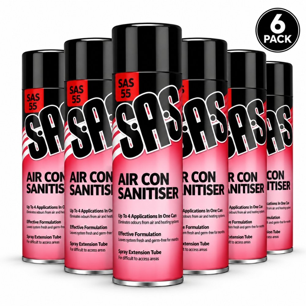SAS Air Con Sanitiser 500ml Aerosol 6 Pack