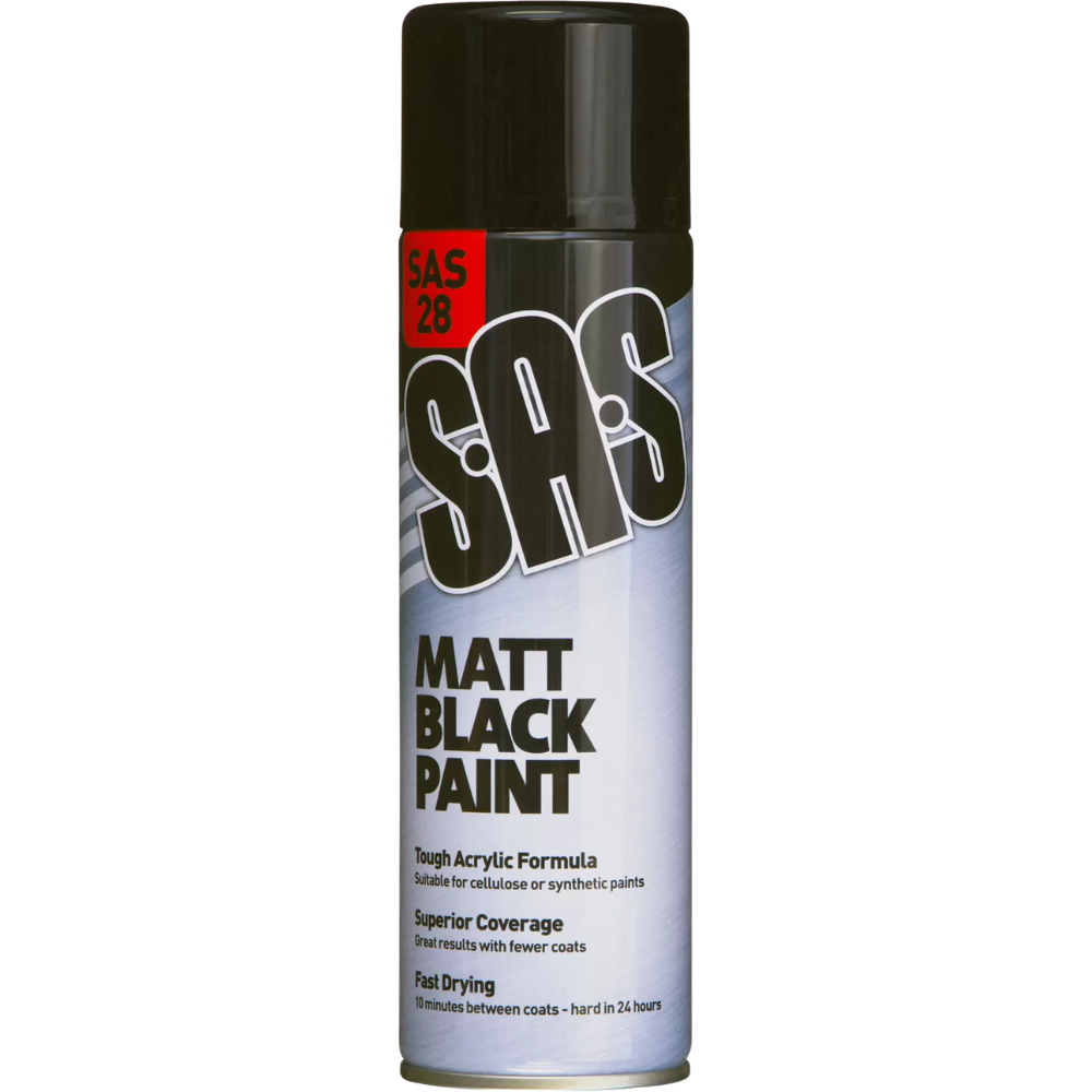 SAS Black Matt Spray Paint – 500ml – Pack of 6