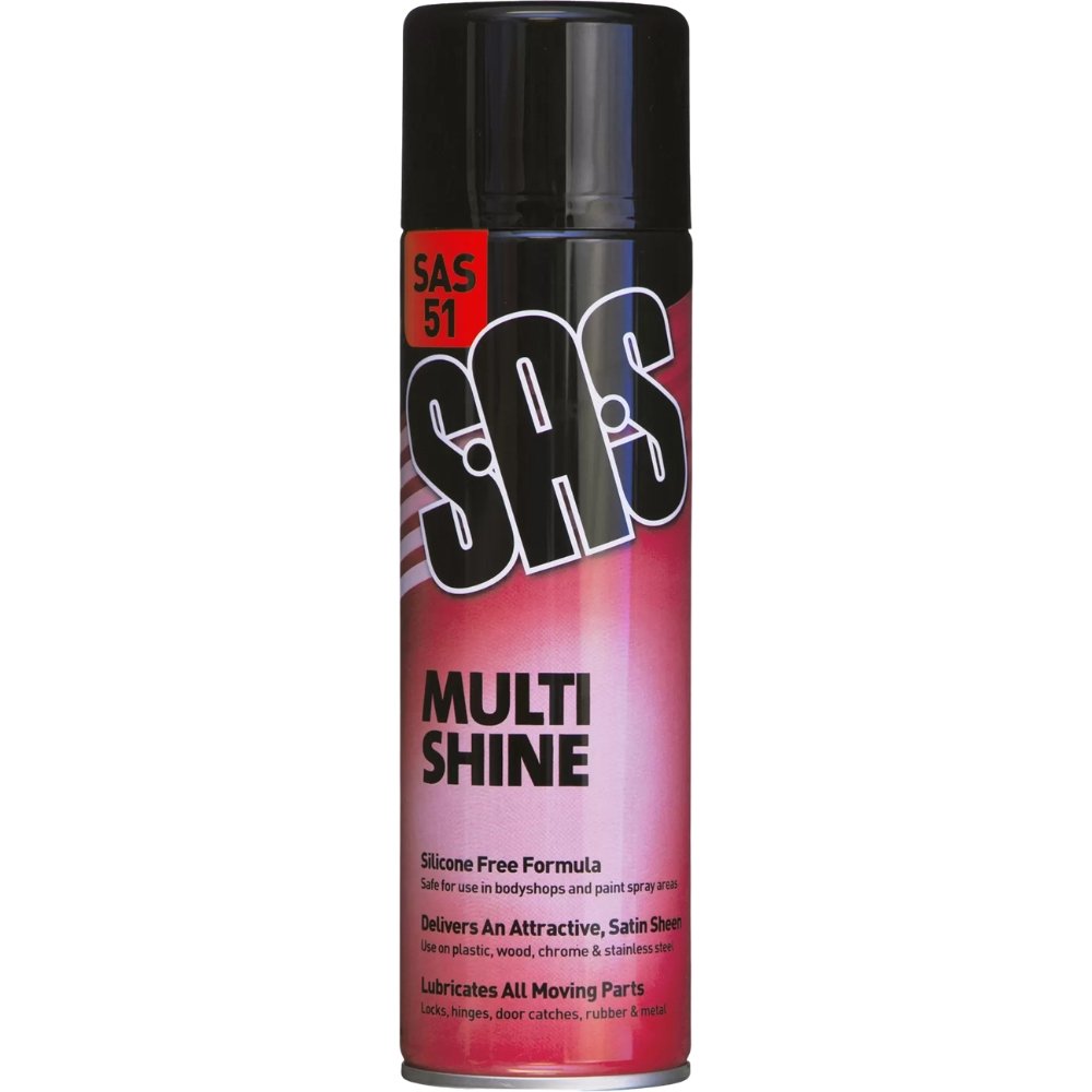 SAS Multi Shine 400ml – silicone-free lubricant that protects, shines and lubricates plastics, metal and rubber surfaces