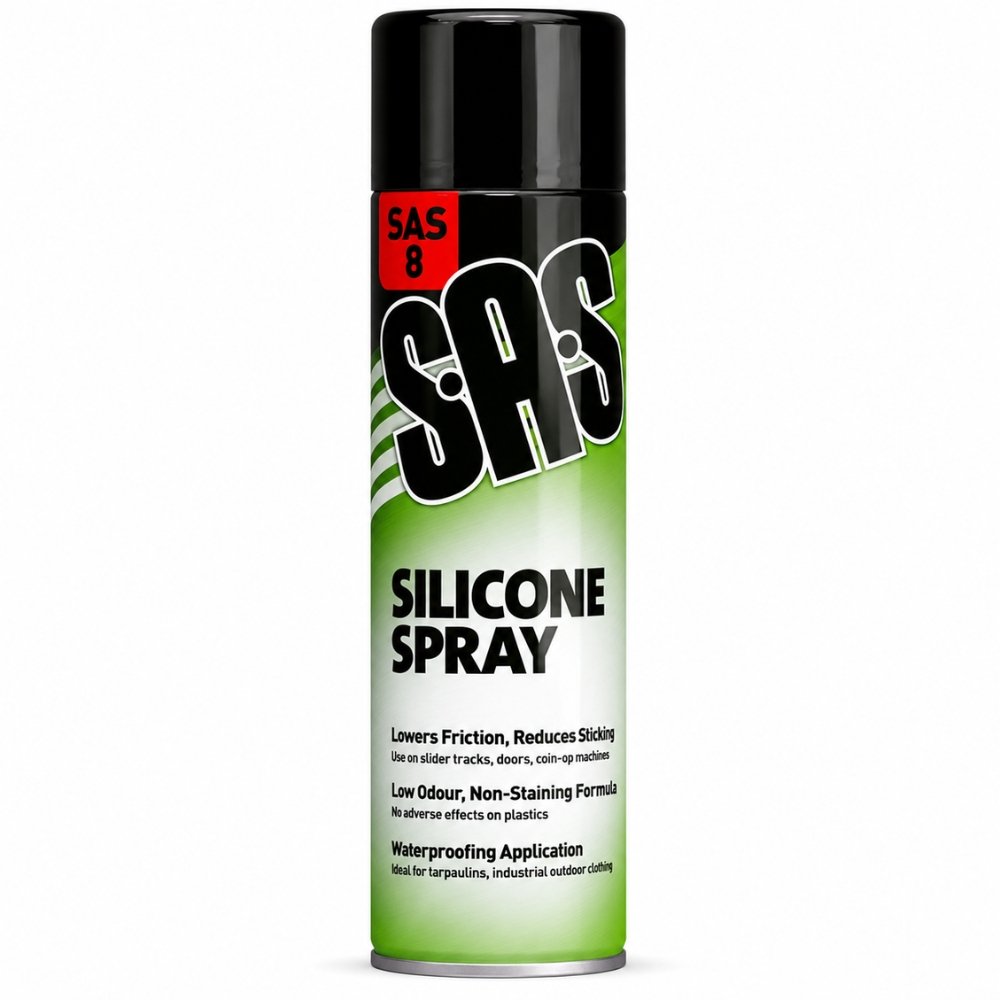 SAS Silicone Spray – Waterproof Silicone Lubricant – 500ml (Pack of 6)