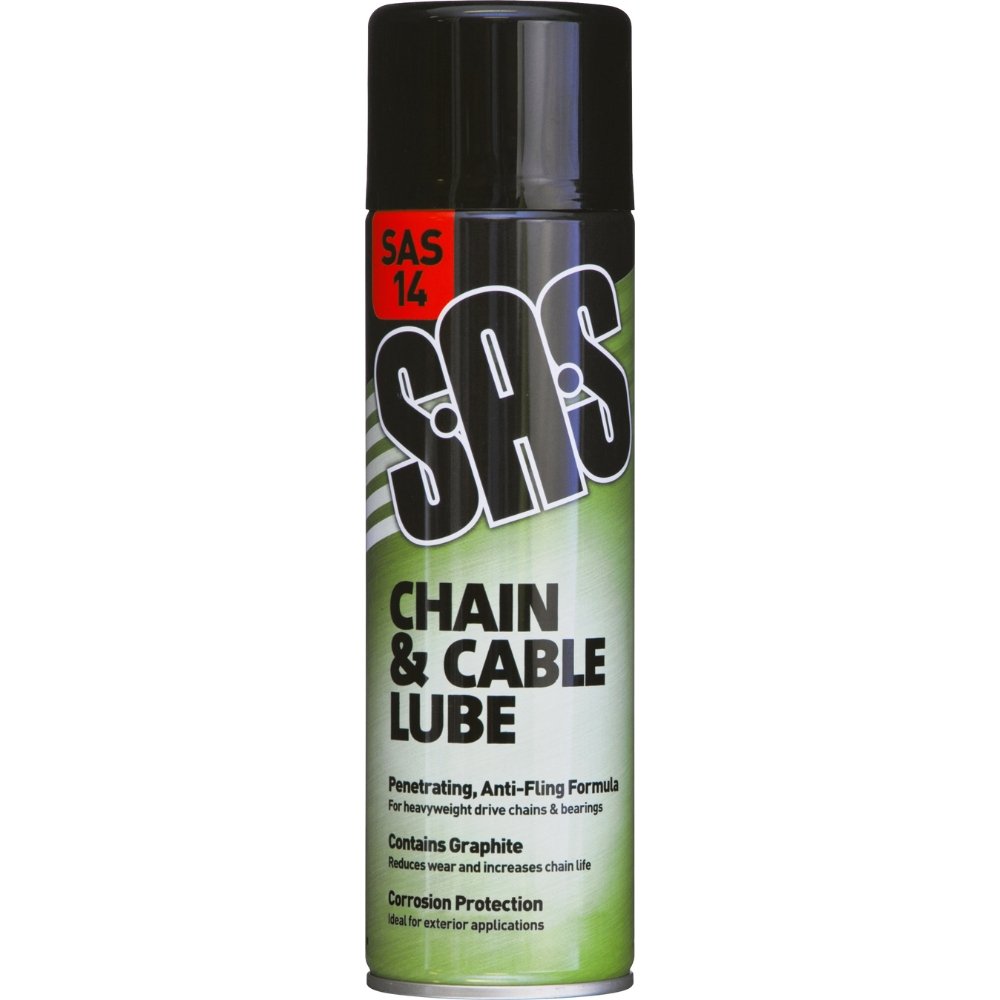 SAS Chain and Cable Lube 500ml – Graphite enhanced lubricant for chains cables bearings and drive systems