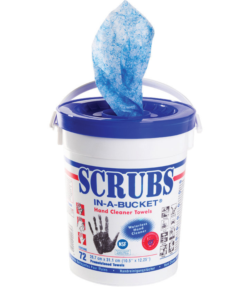 Scrubs In-A-Bucket® Heavy Duty Hand Cleaner Wipes – 72 Pack