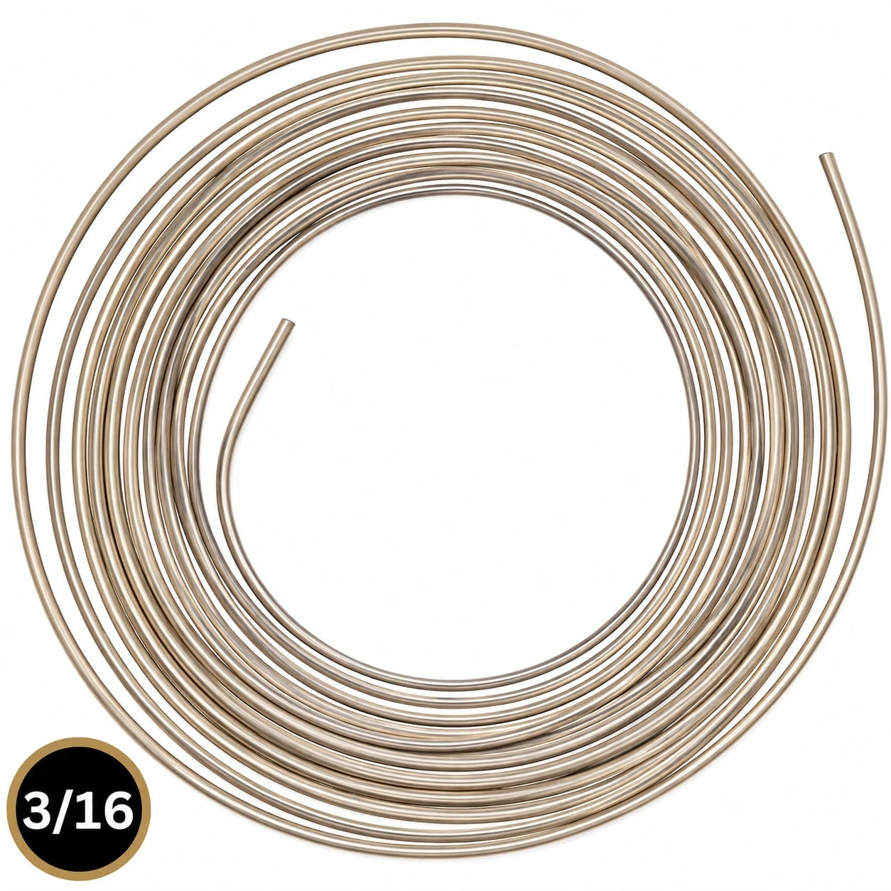 Seamless Kunifer Cupro-Nickel Brake Pipe | 3/16” x 25 ft Coil