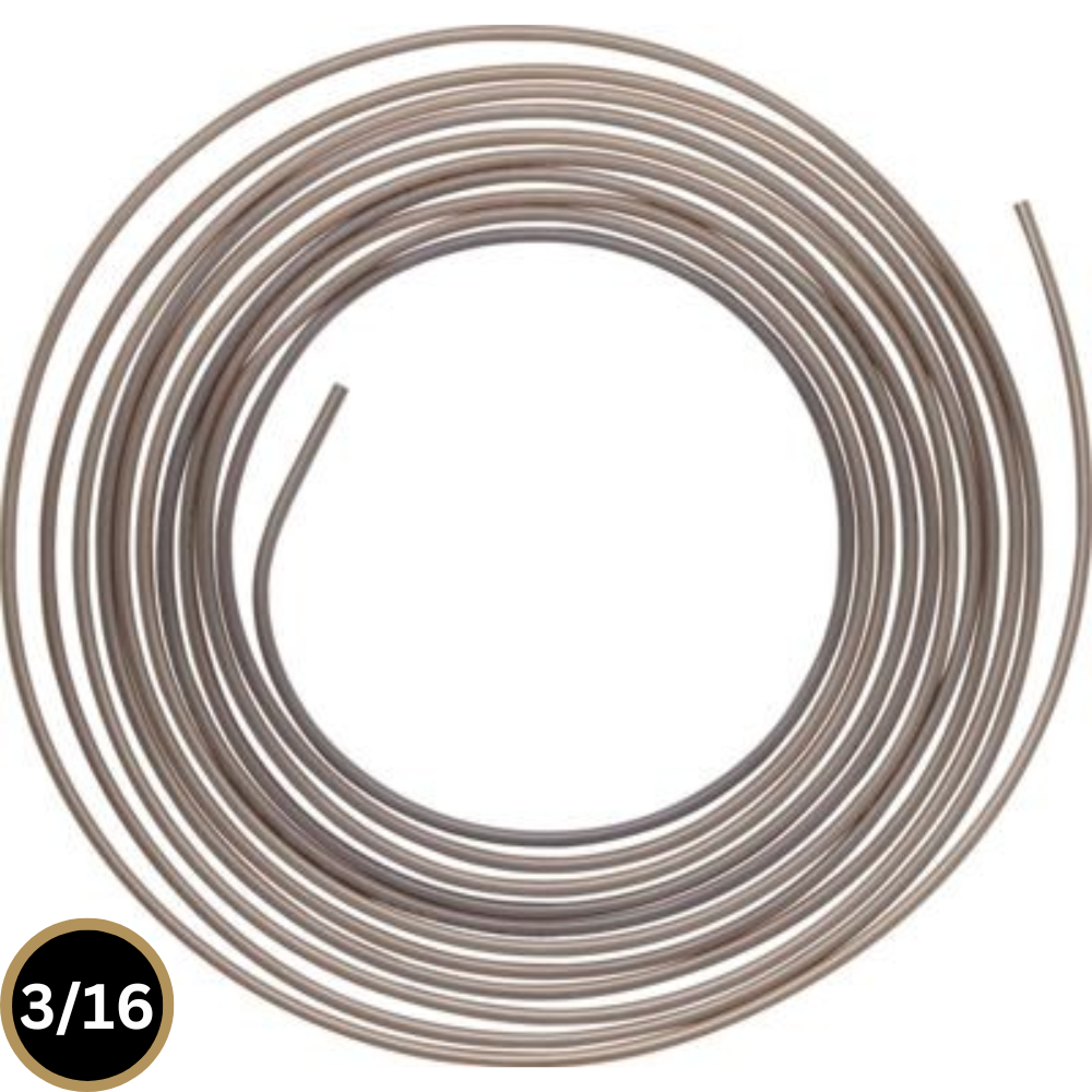 Seamless Kunifer Cupro-Nickel Brake Pipe | 3/16” x 25 ft Coil