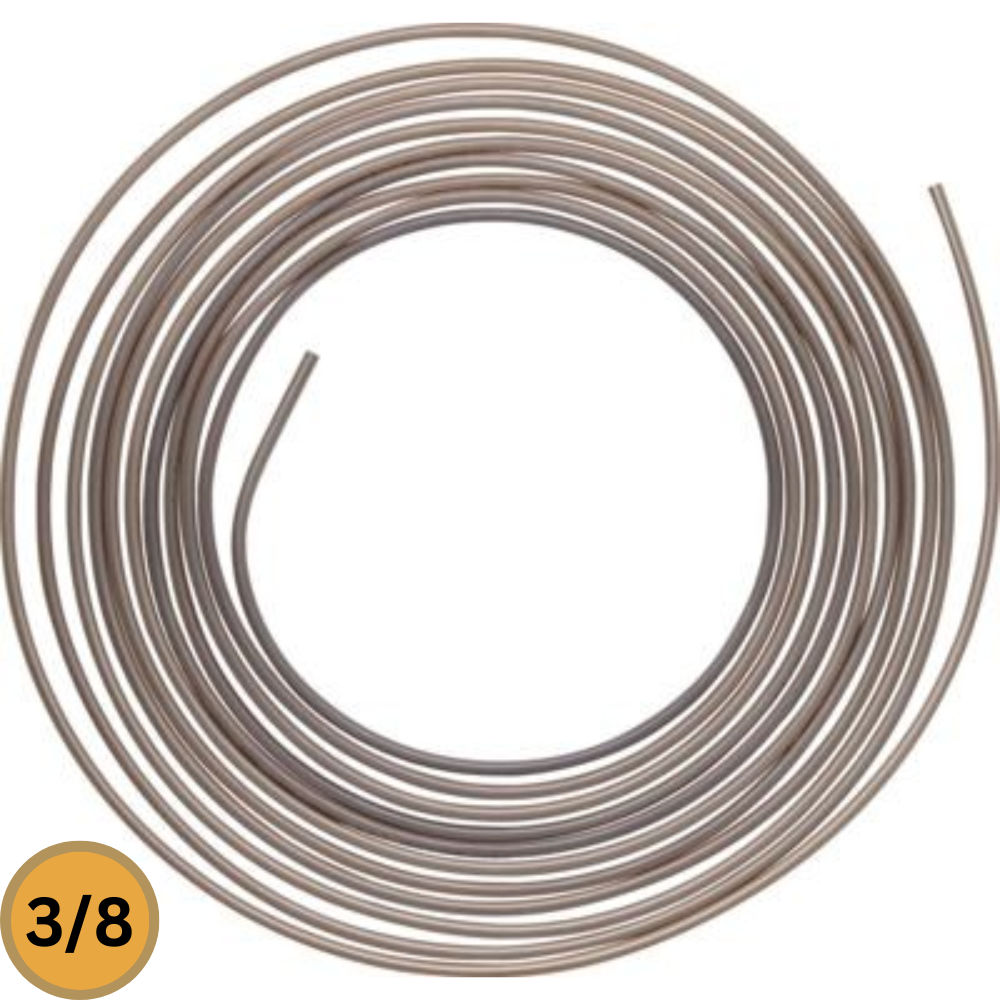 Seamless Kunifer Cupro-Nickel Brake Pipe | 3/8” x 25 ft Coil