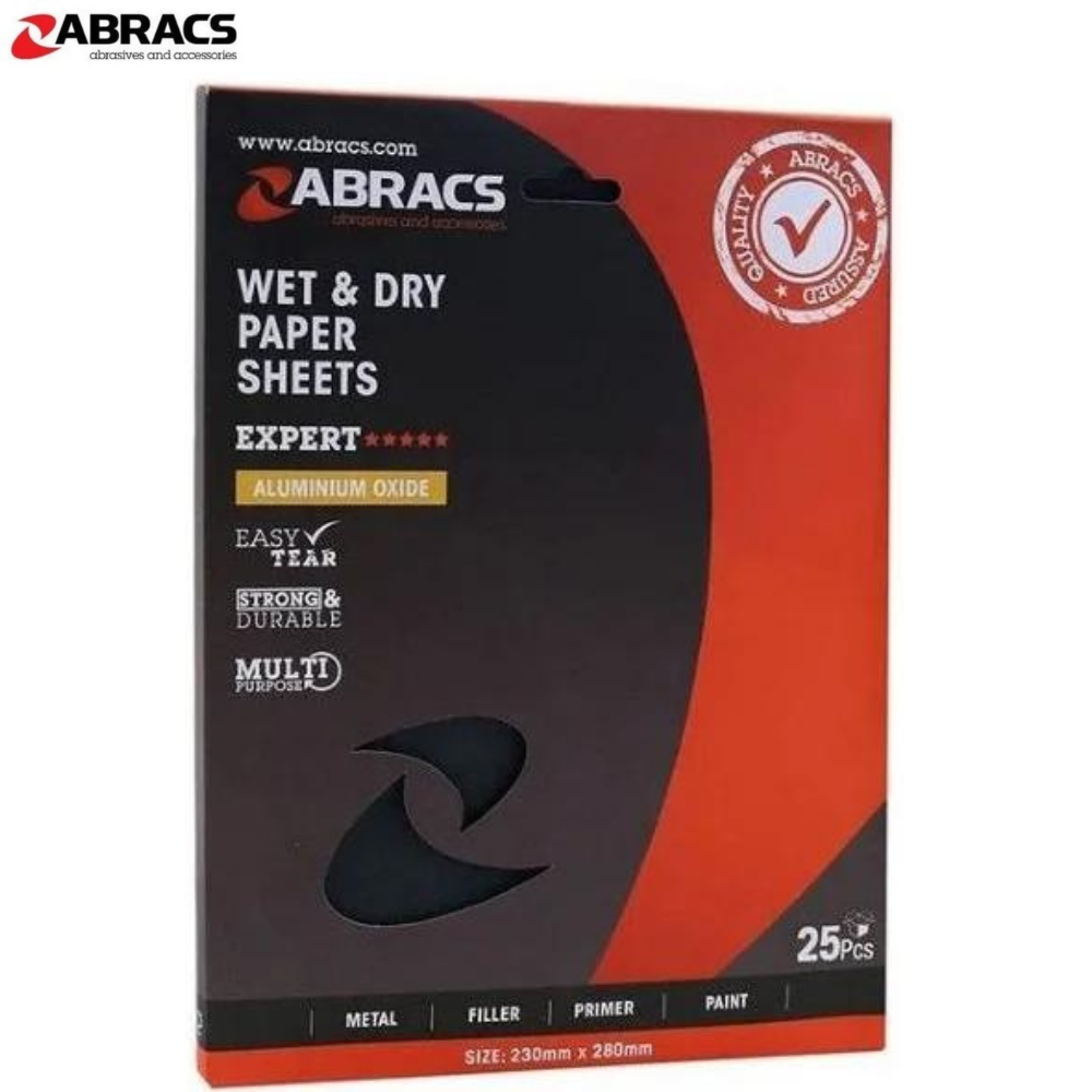 ABRACS Wet & Dry Sheets (P120 – P2000) – 25 Pack
