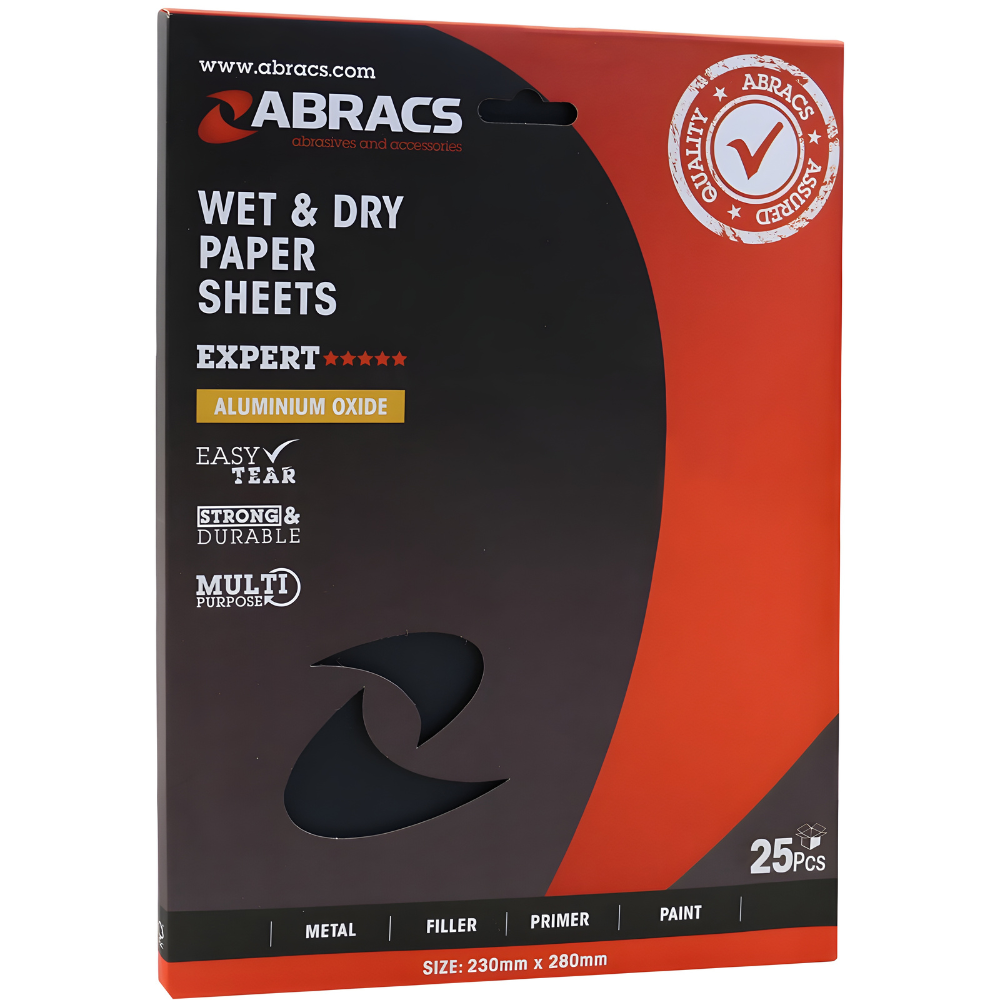 ABRACS Wet and Dry Sheets – 25 Pack P120 to P2000
