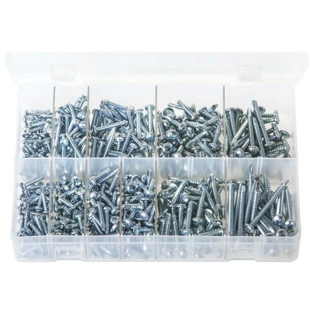 Assorted Box Self-Drilling Screws Pan Head – Phillips – 500 Pieces