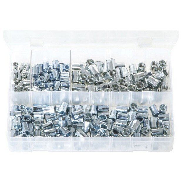 Assorted Box Threaded Inserts – Half Hex (M4 – M8) – 225 Pieces