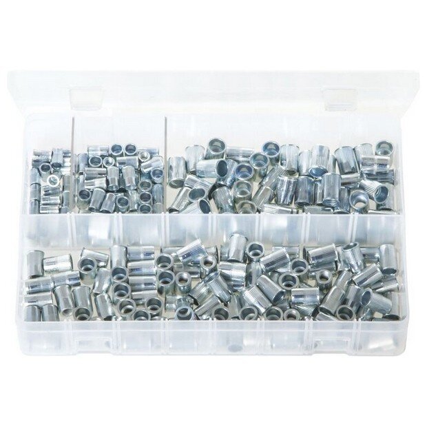 Assorted Box Threaded Inserts – Splined – (M4 – M8) – 225 Pieces
