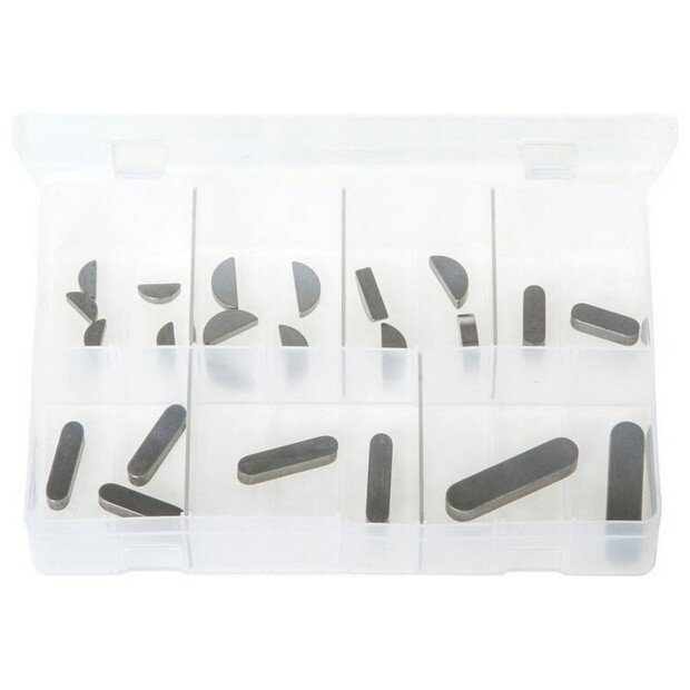 Assorted Box Woodruff Keys & Key Steel – Metric – 24 Pieces