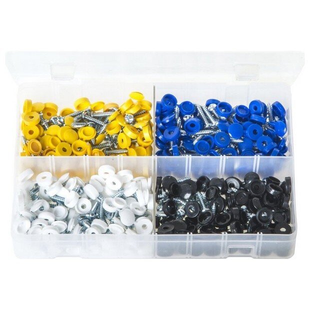 Assorted Box Security Number Plate Fasteners – 200 Pieces