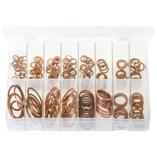 Assorted Box Copper Sealing Washers – Imperial/BSP – 225 Pieces