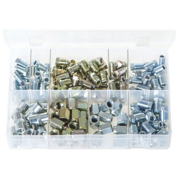 Assorted Box Brake Nuts for 3/16 Pipe – 150 Pieces
