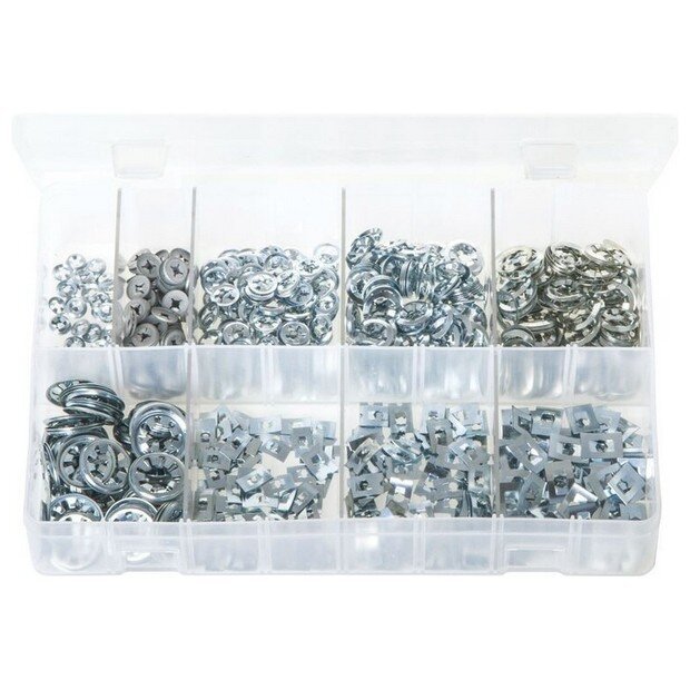 Assorted Box Flat Clips (Push-on Fixes) – 1,000 Pieces