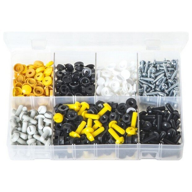 Assorted Box Number Plate Fasteners – 240 Pairs