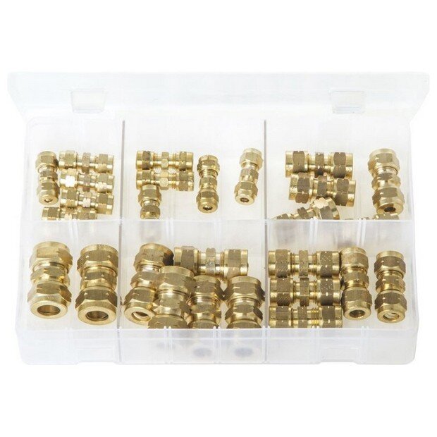 Assorted Box Tube Couplings Brass – Metric – 27 Pieces